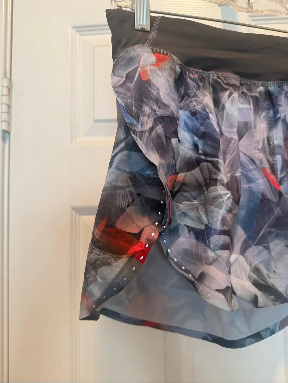 Lululemon Women's Floral-Print Active Shorts - Black Waistband